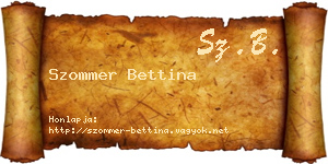 Szommer Bettina névjegykártya